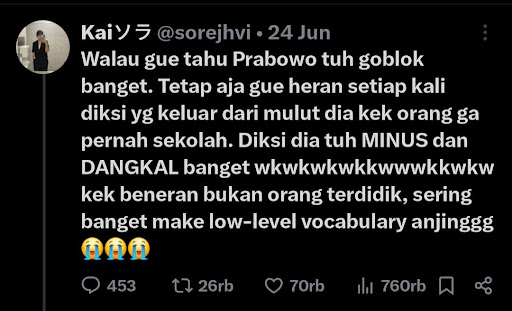 Respon Warganet terkait Pidato Presiden Prabowo 2